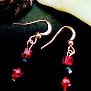 Handmade red earrings
